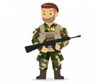 Capitão Do Exército Homem ícone No Esboço Do Uniforme Do Exército