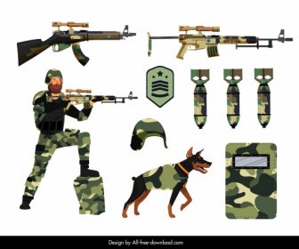 army equipment design elements camouflaged decor