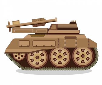 Armee Rakete Panzer Ikone Moderne Flache Skizze