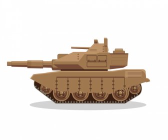 Army Tank Icon Modern Flat Sketch