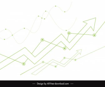 Arrows Lines Stock Trade Design Elements Dynamic Flat Shapes Sketch