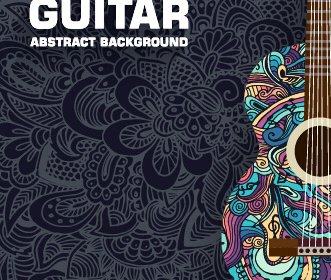 Seni Gitar Abstrak Latar Belakang Vektor