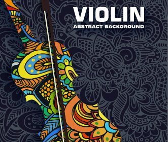 アートのヴァイオリンの抽象的な背景のベクトル