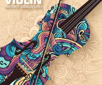 Art Violin Abstract Background Vector