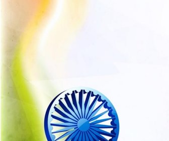 อโศกมหาราชล้อกับพื้นหลังเวกเตอร์วันธงชาติอินเดียอินเดียเป็นอิสระ