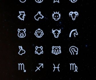 Astrologie-Symbole In Windows 10-Stil Von Icons8