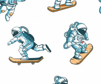 우주 비행사 패턴 템플릿 모션 제스처 스케치
