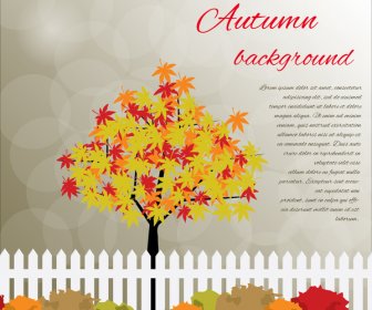 Autumn Background Vector Design With Beautiful Style
