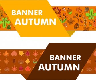 Autumn Decoration Banners Sets Floral Fruits Design Style