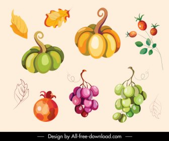 Herbstliche Gestaltungselemente Klassische Naturelemente Skizzieren