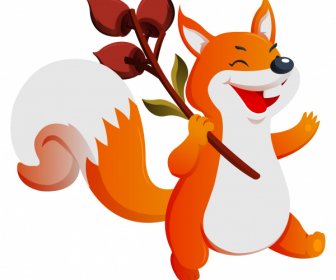 秋天狐狸图标可爱的卡通人物素描