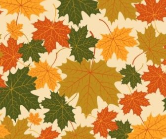 Autumn Maple Leaves Vectors Seamless Pattern