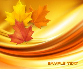 Autumn Of Maple Leaf Vector Background Set