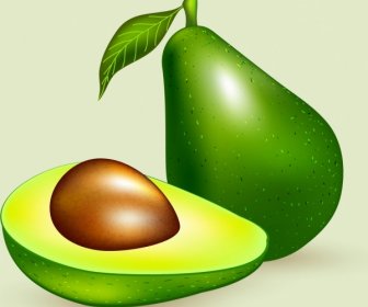 Avocado, Glänzend Grünes Symbol Dekoration Werbung