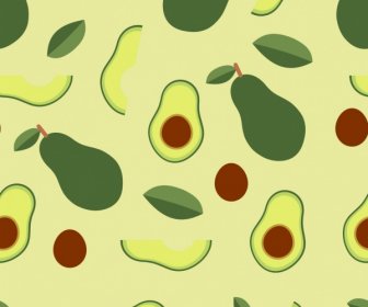Avocado Hintergrund Wiederholen Grüne Flache Dekoration