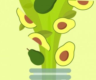 아보카도 주스 광고 과일 녹색 액체 장식 항아리
