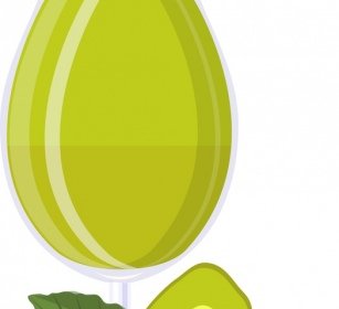 Avocadosaft Werbung Hintergrund Glas Frucht Icons Dekor