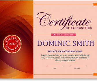 Award Certificate Design With Abstract Pink Background