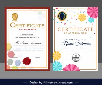 Award Certificate Templates Elegant Colorful Geometric Shapes Decor