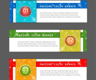 Awesome Color Inforgraphic Banner Sets With Modern Style