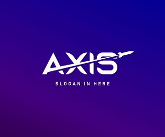Axis Logo Flach Moderne Texte Dynamisches Fliegendes Flugzeug Skizze