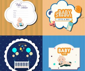Baby Badges Collection Various Flat Decorative Shapes