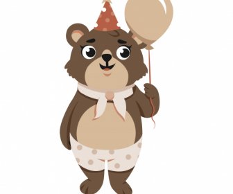 Baby Bear Icon Cute Cartoon Character Sketch