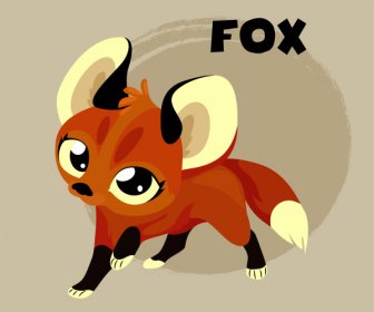 Bayi Fox Ikon Lucu Sketsa Emosi