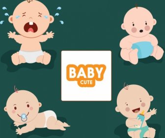 Baby-Symbolsammlung Verschiedene Nette Gesten