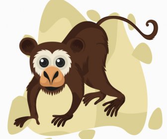 婴儿猴子图标可爱的卡通设计