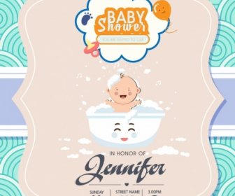 Baby Shower Invitation Banner Cute Kid Icon Decor