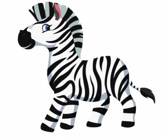 Bebek Zebra Simgesi Sevimli Karikatür Kroki