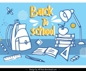Back To School Background Handdrawn Education Elements Sketch