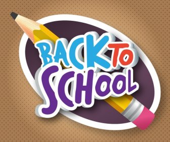 Zurück Zu Schule-Banner-Design Mit Bleistift