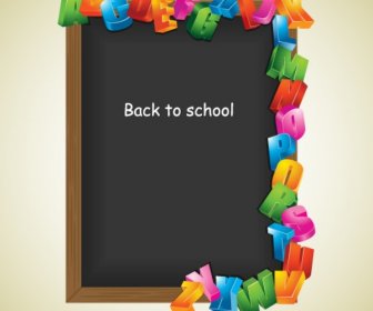Back To School Black Board With Letters