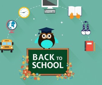 Back To School Design Elements Colored Infographic Design