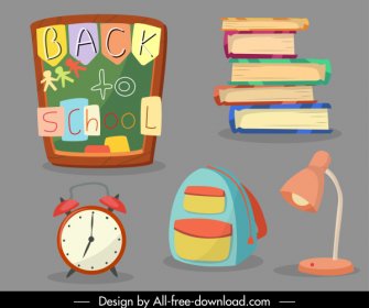 back to school elements educational objects sketch