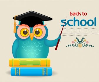 Back To School Poster Wise Owl Icon Decor