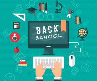 Back To School Vector Illustration With Study Tools