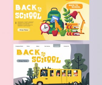 Back To School Webpage Templates Study Elements Sketch
