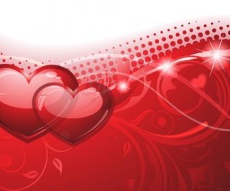 Arka Plan Ve Romantik Kalp Vektör Grafikleri