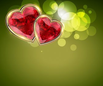 Background And Romantic Hearts Vector Graphics