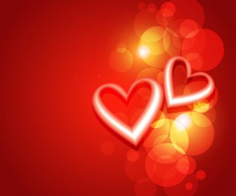 Background And Romantic Hearts Vector Graphics