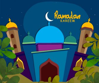 latar belakang ramadan mubarak vektor desain set