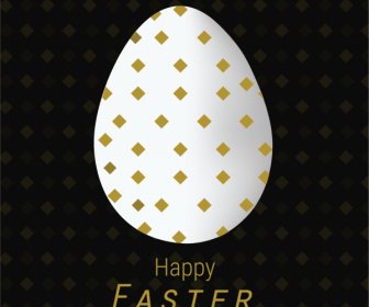 계란 모자와 풍경 벡터 일러스트 레이 션이있는 배경 행복한 부활절 인사말 카드 -3