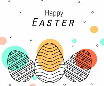 Background With Eggs Hat And Landscape Vector Illustration Happy Easter Greeting Card -7
