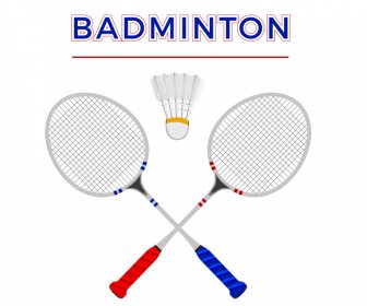 badminton sport advertising banner modern symmetric flat sketch