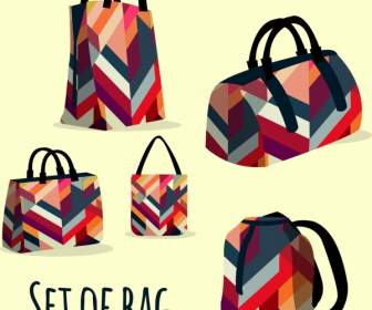 Bags Templates Colorful Abstract Pattern Design