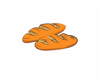 Baguette Pão ícone Clássico Desenhado à Mão Esboço