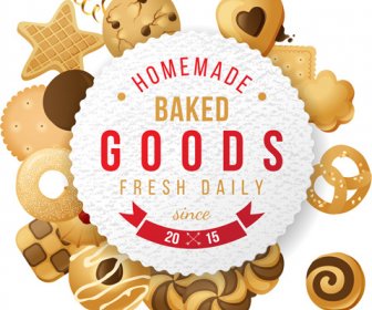 Baked Goods Cookie Background Vector